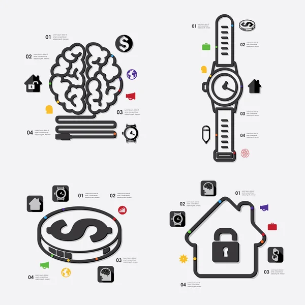 Infográfico de negócios com ícones — Vetor de Stock