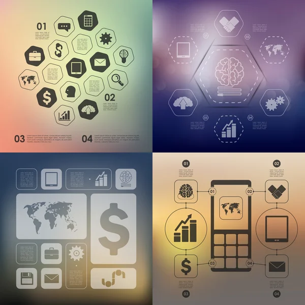 Infográfico de negócios com ícones — Vetor de Stock