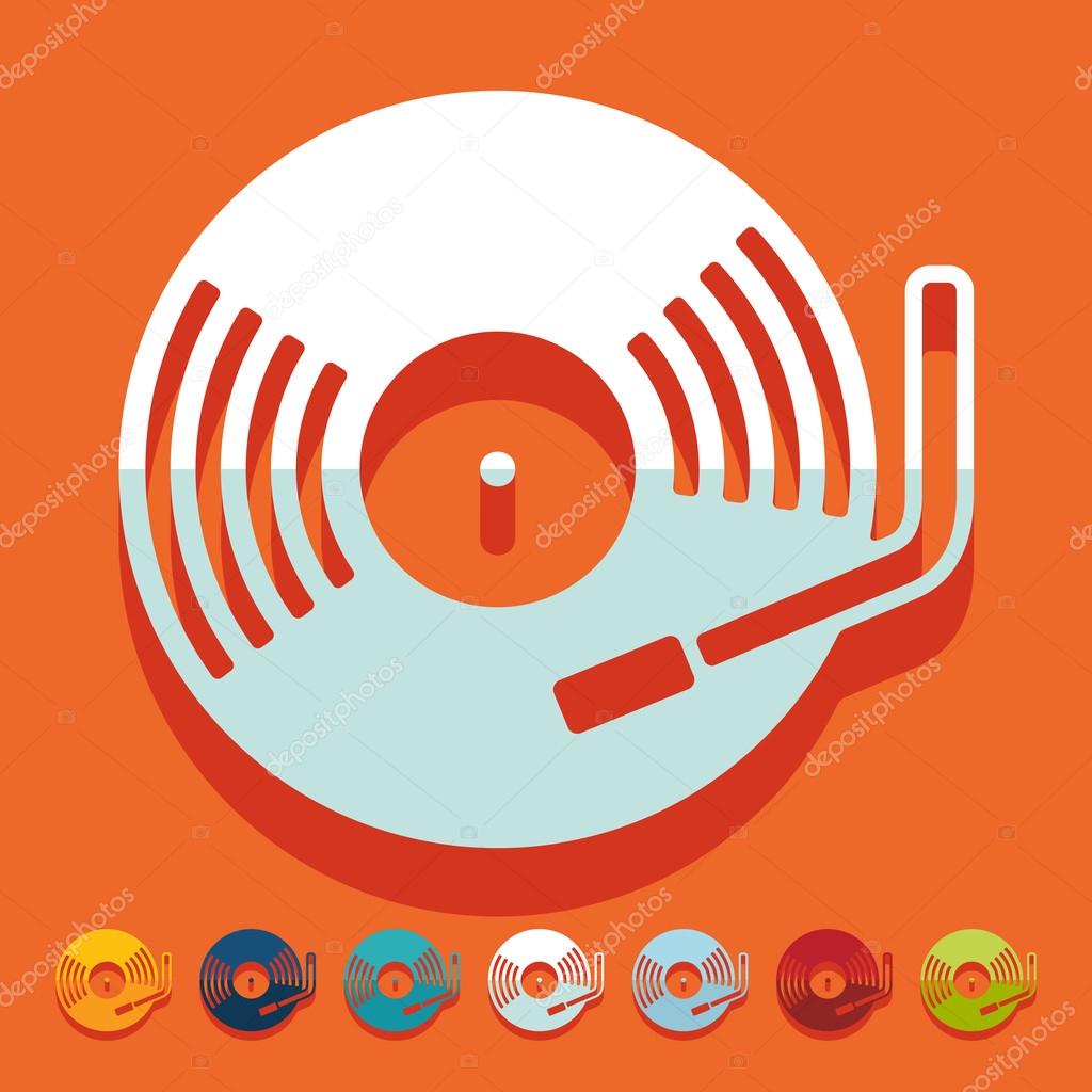 Flat design: turntable icon