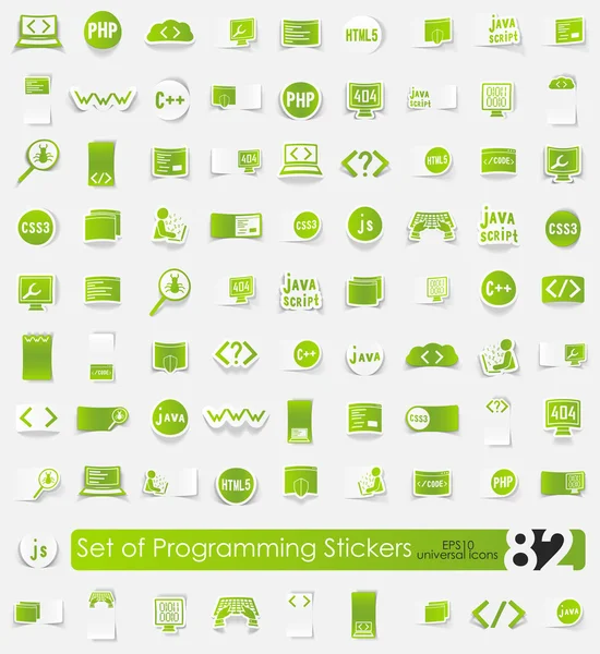 Set of programming stickers — Stock Vector