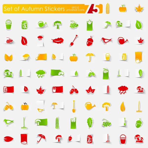 Set di adesivi autunno — Vettoriale Stock