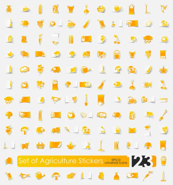 Jeu d'autocollants agriculture — Image vectorielle