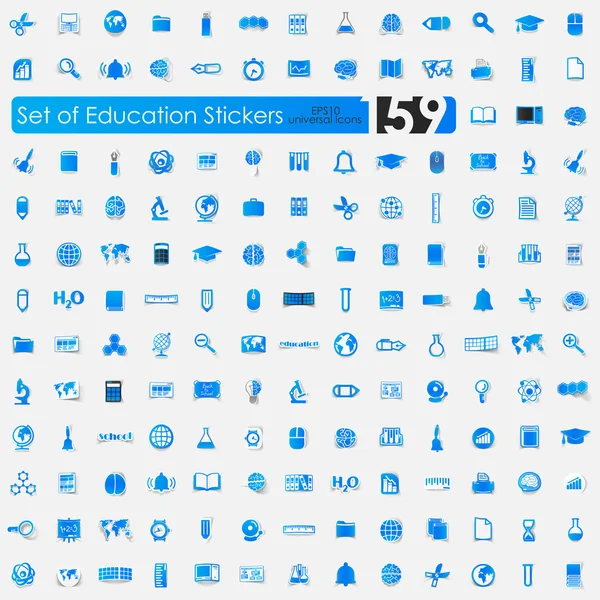 Set of education stickers — Stock Vector