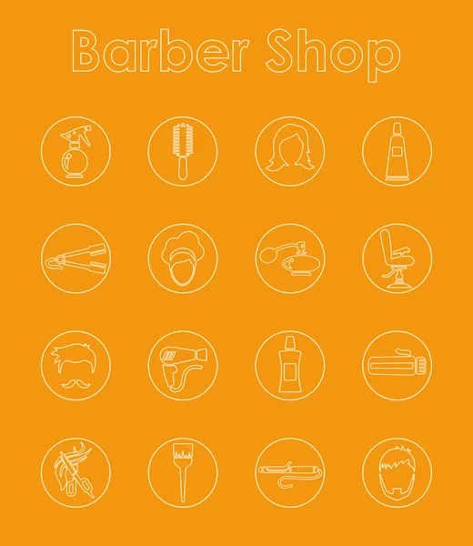 Conjunto de barbería iconos simples — Archivo Imágenes Vectoriales