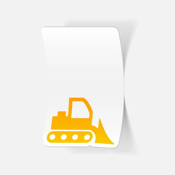 Realistische bulldozer pictogram — Stockvector