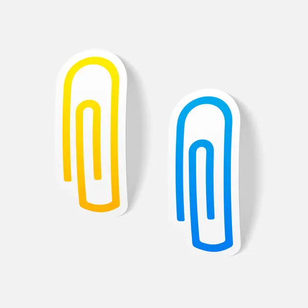 Icono de clip de papel realista — Vector de stock