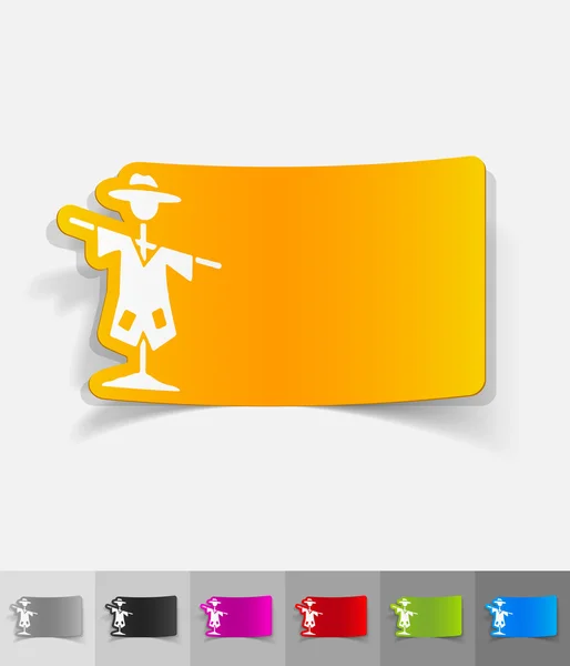 Scarecrow paper sticker — Stock Vector