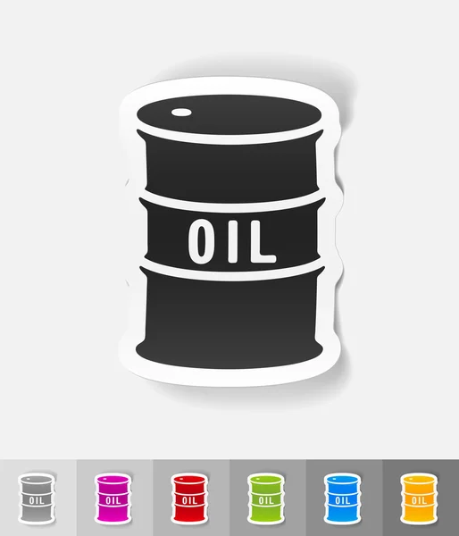 Barrel of oil paper sticker — Stock Vector