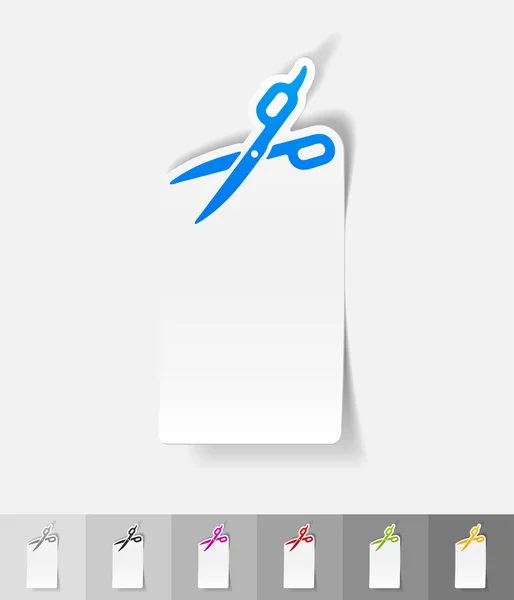 はさみ紙ステッカー — ストックベクタ