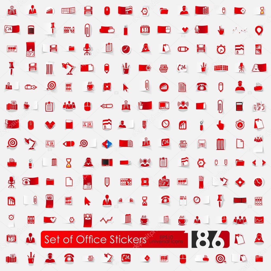 Set of office stickers