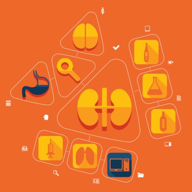 Tıp düz Infographic illüstrasyon