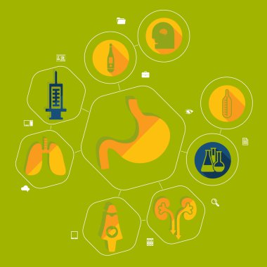 Tıp düz Infographic illüstrasyon