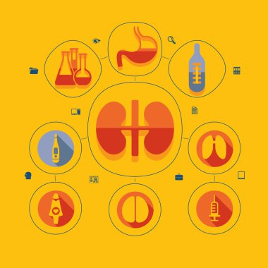Tıp düz Infographic illüstrasyon