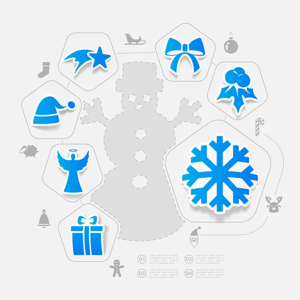 Christmas sticker infographic — Stock Vector