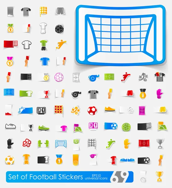 Set of football stickers — Stock Vector