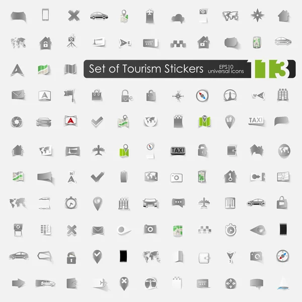 Set of tourism stickers — Stock Vector