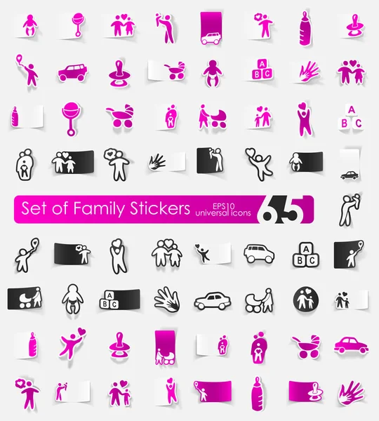 Set of family stickers — Stock Vector