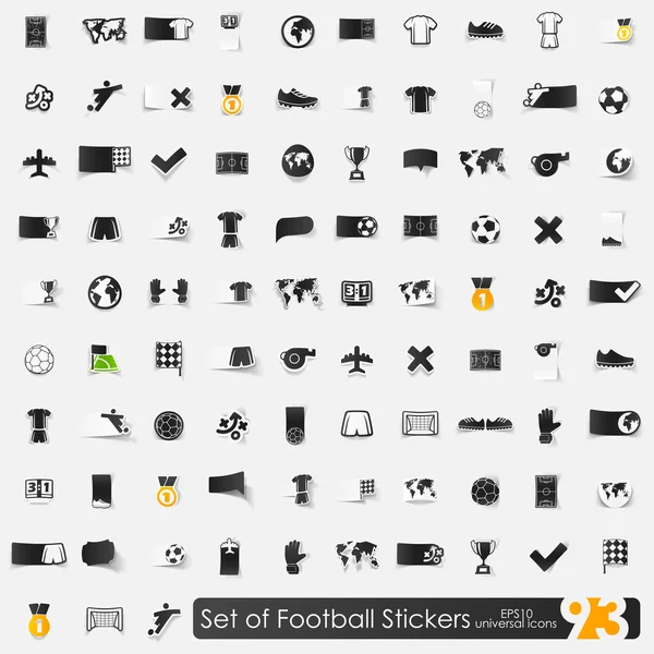 Uppsättning av fotboll klistermärken — Stock vektor