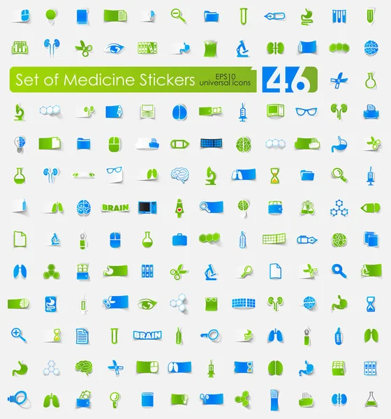 Set of medicine stickers — Stock Vector