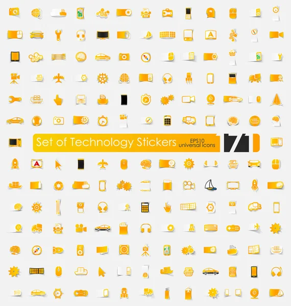 Set van technologie stickers — Stockvector