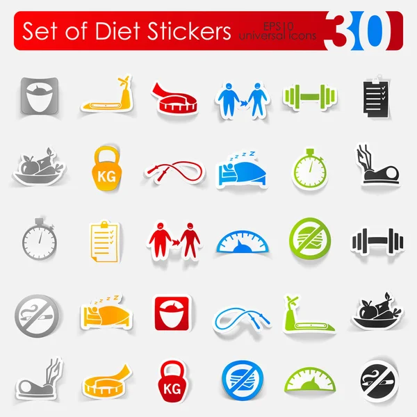 Aantal dieet stickers — Stockvector