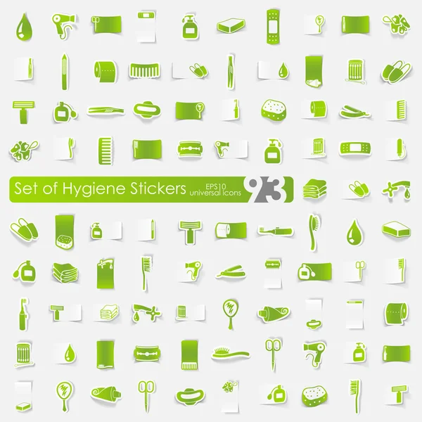 Set van hygiëne stickers — Stockvector