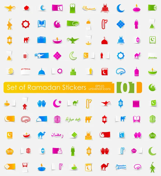 Set van ramadan stickers — Stockvector
