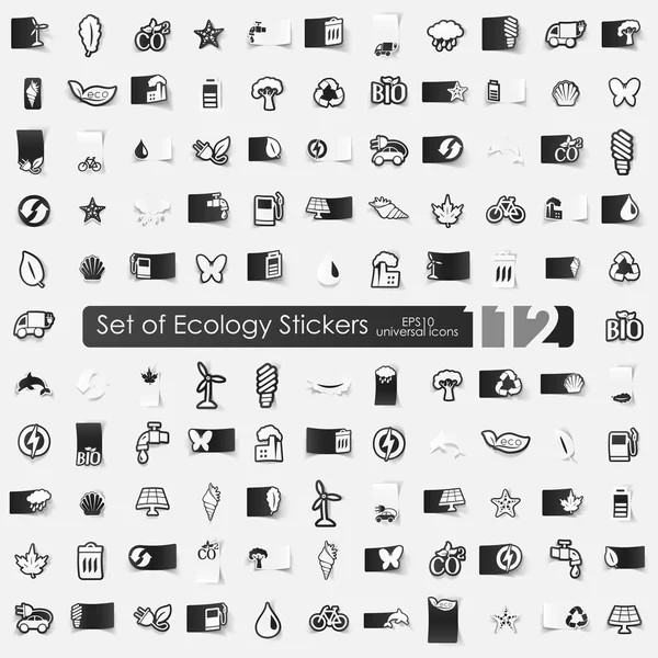 Set van ecologie stickers — Stockvector