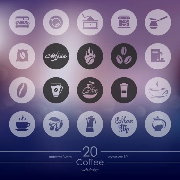 Set van koffie pictogrammen — Stockvector