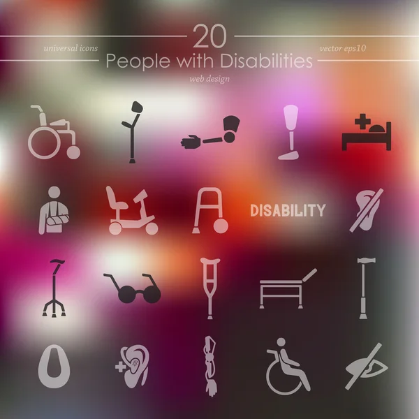 Conjunto de iconos de personas con discapacidad — Archivo Imágenes Vectoriales
