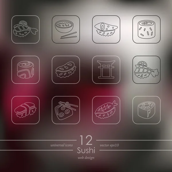 Conjunto de ícones de sushi — Vetor de Stock