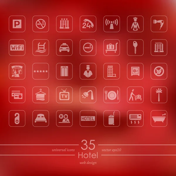 Conjunto de iconos del hotel — Vector de stock