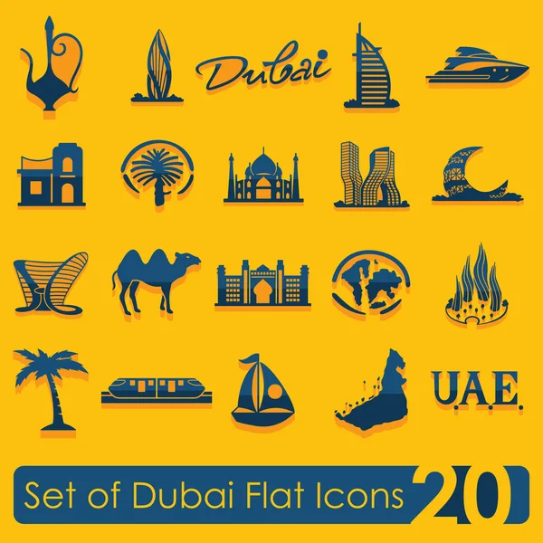 Ensemble d'icônes Dubaï — Image vectorielle