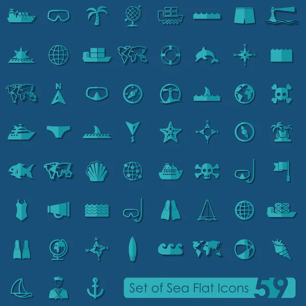 Conjunto de iconos del mar — Vector de stock