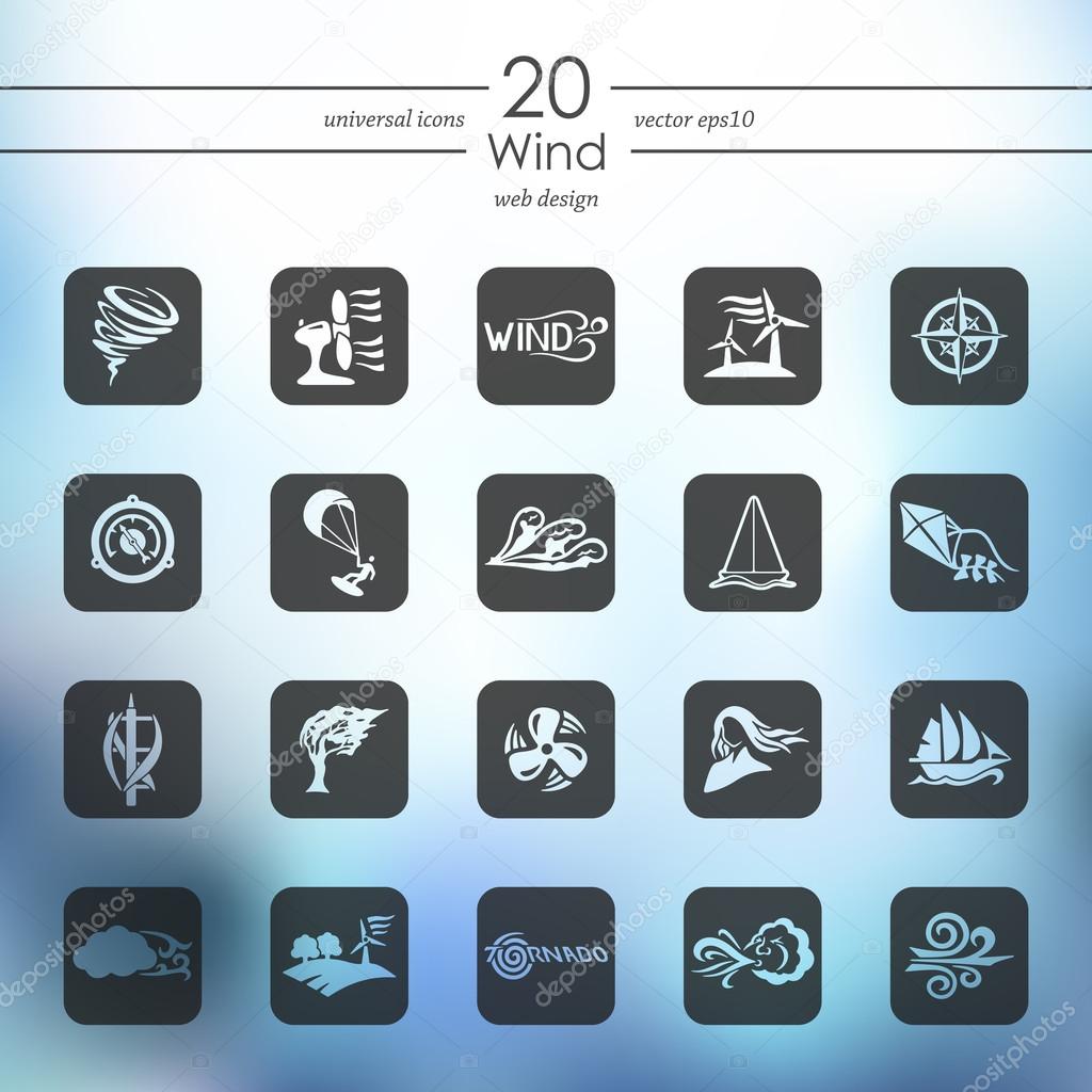 Set of wind icons