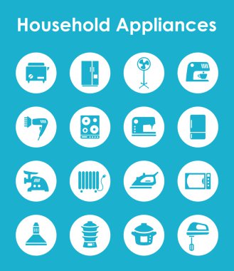 Ev aletleri basit simgeler kümesi