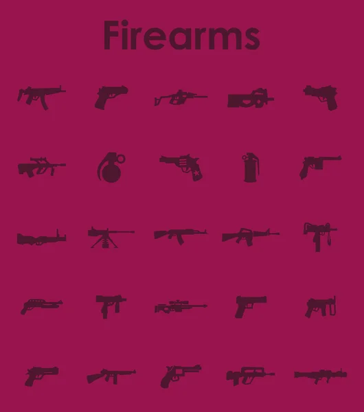 Set of firearms simple icons — Stock Vector