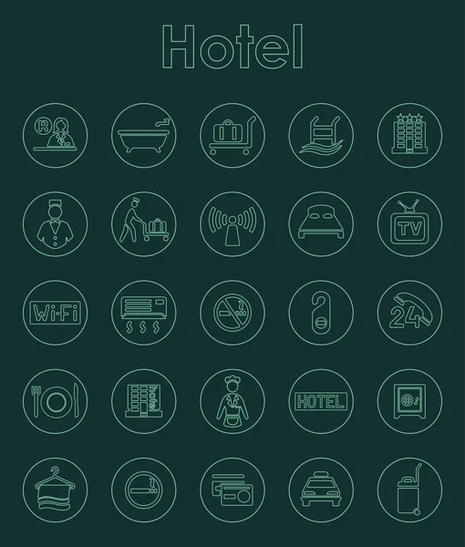 Reihe einfacher Hotelsymbole — Stockvektor