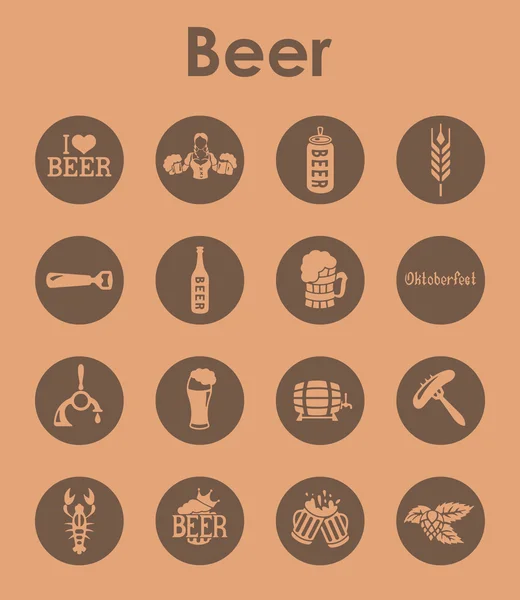 Set van de eenvoudige pictogrammen bier — Stockvector