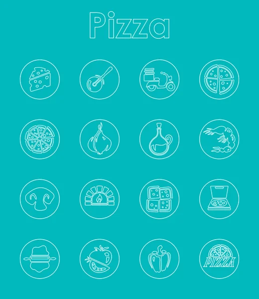 Conjunto de ícones simples de pizza — Vetor de Stock
