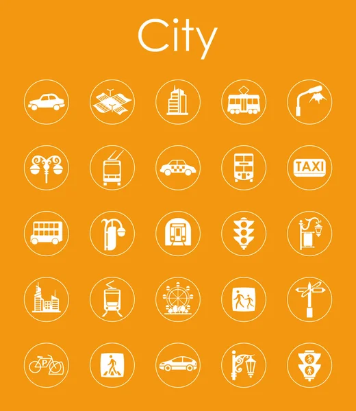 Set di città semplici icone — Vettoriale Stock