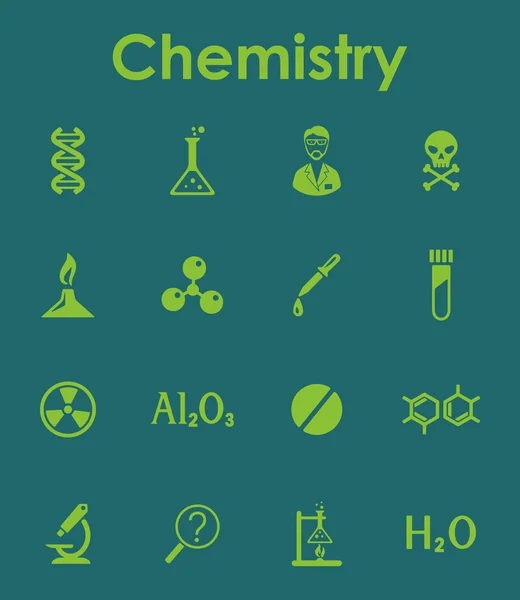 Conjunto de iconos simples de química — Archivo Imágenes Vectoriales