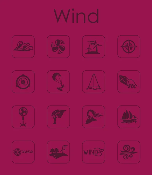 Ensemble d'icônes simples vent — Image vectorielle
