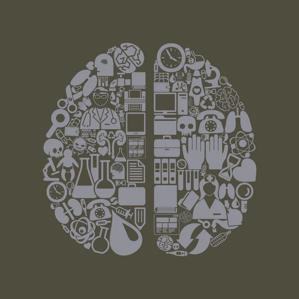 Icono del cerebro — Vector de stock