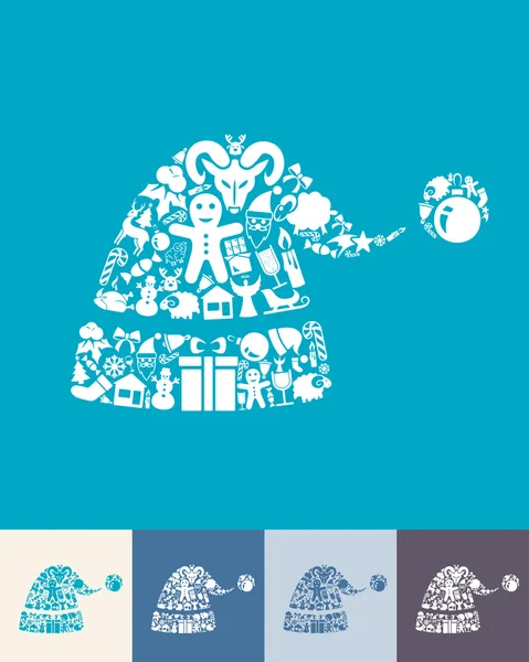 Santa sombrero icono — Vector de stock