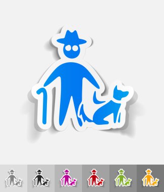 gerçekçi tasarım öğesi. yaşlı adam ve köpeği