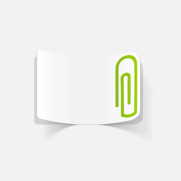 Realistic design element. paper clip — Stock Vector