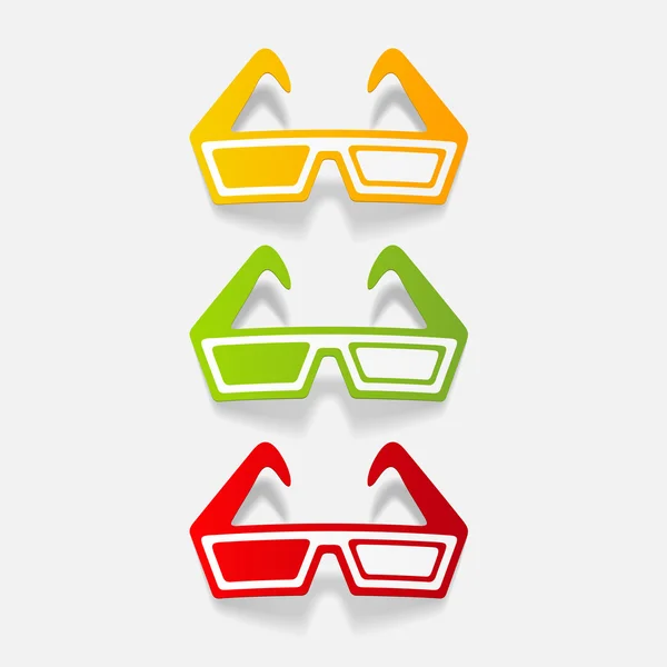 Realistische ontwerpelement. 3D bril — Stockvector