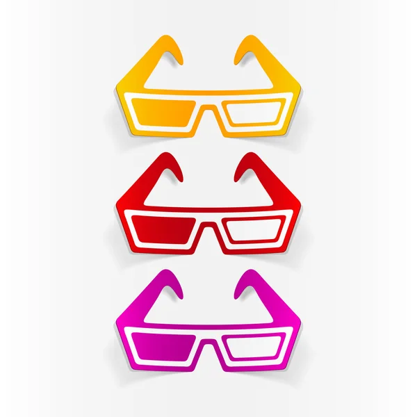 Elemento de design realista. óculos 3d — Vetor de Stock