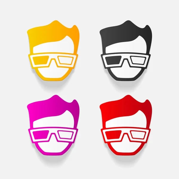 Elemento de diseño realista. gafas 3d — Vector de stock